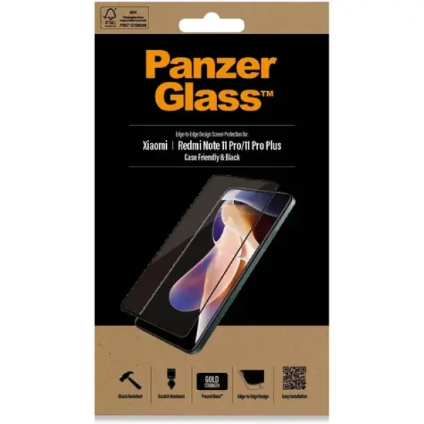 PanzerGlass Tvrdené sklo Case Friendly pre Xiaomi Redmi Note 11 Pro/11 Pro PLUS čierna (8052)