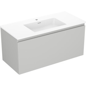 MEXEN/S - Orio kúpeľňová skrinka 100 cm s umývadlom Otis, 1 šuplík, sivá mat/biela mat 91A10-10047-1-BF62-W18M01