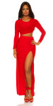 Sexy Koucla Party Dress with XXL Leg Slit red L