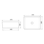 KERRA - Umývadlo na dosku KR-182 MARBLE BL/G 5907548118448