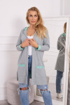 Dvojfarebná pláštenka s kapucňou 21679 mätová+šedá - Kesi one size