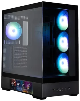 Zalman P40 DS čierna / ATX / 4X 120mm ARGB / 2x USB 3.0 + 1x USB-C / 9.1 "LCD displej / bez zdroja / panoramatická (P40 DS Black)