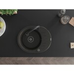 MEXEN/S MEXEN/S - Kevin granitový drez 1 s odkvapkávačom vrátane batérie Elia, čierna/zlatá metalik 6517-75-670101-70-B