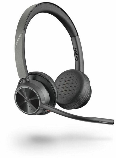 Poly Poly Voyager 4320 MS Teams Wireless Headset, Bluetooth, USB-C, +BT700 dongle, +Charging Stand, Black