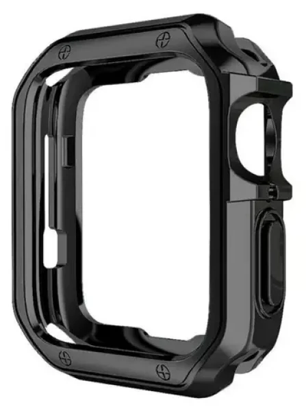 Hurtel Odolný kryt pre Apple Watch 42 mm (Series 10) čierny / Ochranné púzdro / silikónové / celoobvodová ochrana