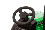 Mamido Mamido Detský elektrický traktor s vlečkou 12V 7Ah EVA kolesá ECO koža zelený
