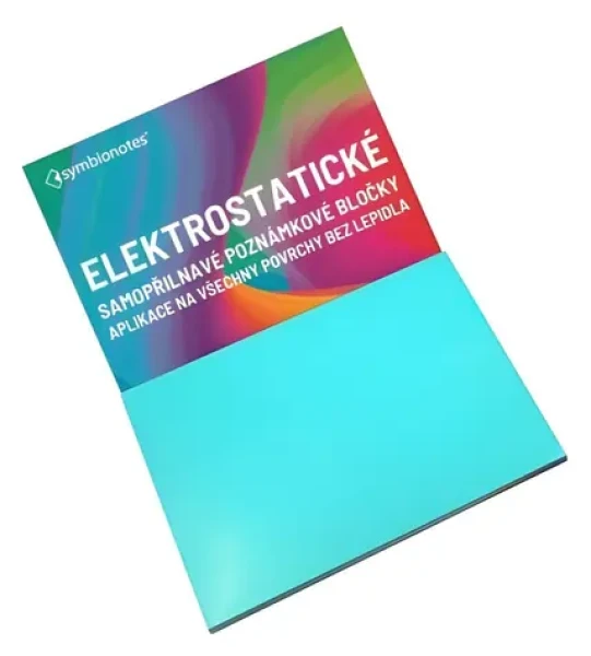 SYMBIO Elektrostatické bločky Symbionotes tyrkysové / 70x100 mm / 100 listov / bez lepidla (SYNT70100TQ100)