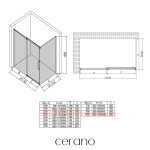 CERANO - Sprchovací kút Lantono Ľ/P - 8 mm - Soft-Close - chróm, transparentné sklo - 120x100x195 - posuvný CER-432181