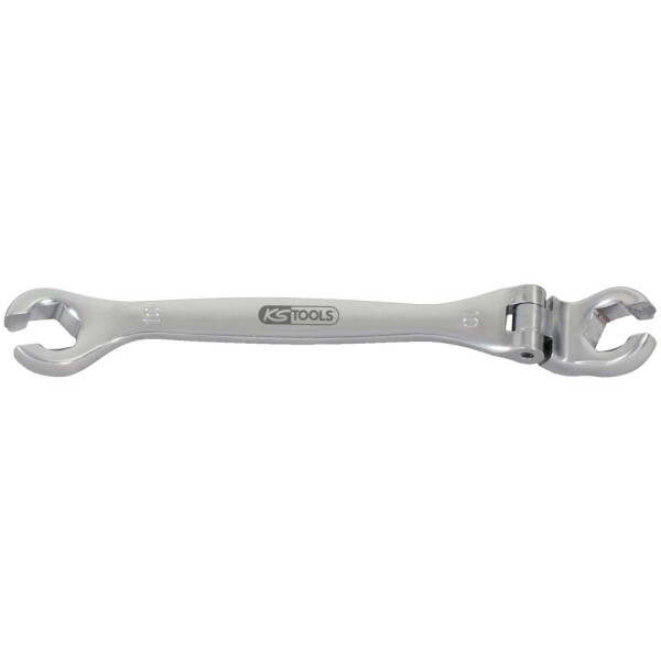 KS Tools 518.0380 CHROMEplus otvorený dvojitý očkový kľúč s kĺbom, 10mm; 518.0380