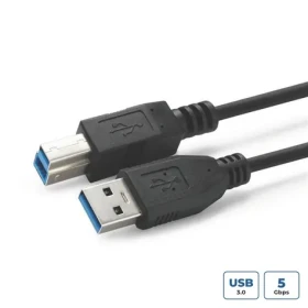 MicroConnect kábel USB3.0 A (M) - USB3.0 B (M) 1m čierna / 5000Mbit/s (USB3.0AB1B)