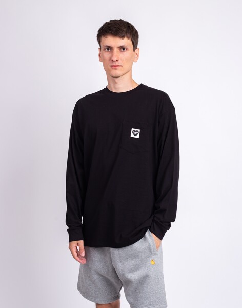 Carhartt WIP L/S Pocket Heart T-Shirt Black/Black M