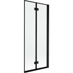 MEXEN - MIST vaňová zástena 80x150 cm 6mm 2-s, čierna, okraj, pravá 8A9-080-002-70-70-P