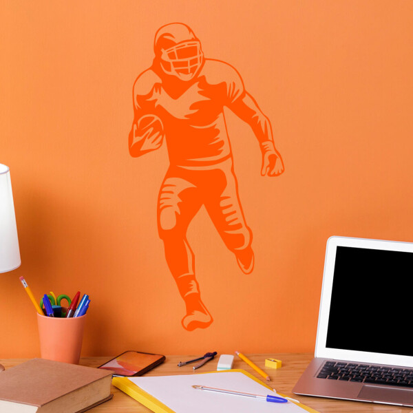 Veselá Stena Samolepka Americký futbalista Farba: oranžová, Veľkosť: 40 x 20 cm