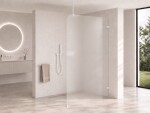 CERANO - Sprchová zástena Walk-in Orbis Top Round - Pravá - 8 mm - guľatá vzpera - biela matná, mliečne sklo - 120x200 CER-999956