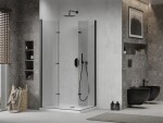 MEXEN/S - Lima Duo sprchovací kút 80x70, transparent, čierna + vanička so sifónom 856-080-070-70-02-4010B