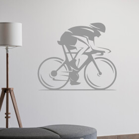 Veselá Stena Samolepka Cestný cyklista Farba: šedá, Veľkosť: 80 x 67 cm