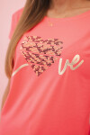 Dámska bavlnená blúzka s krátkym rukávom a neónovou oranžovou potlačou "Stay Wild" UNI