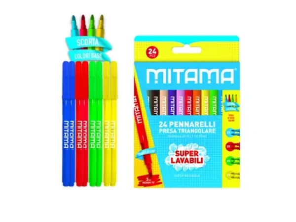 MITAMA Farebné fixky prateľné s 3mm hrotom (24ks) (MT19963)