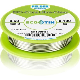 Felder ISO-Core Ultra-Clear Sn100Ni+ spájkovací cín bez olova cievka Sn99,3CuNiG 0.100 kg 0.5 mm; 5551940510