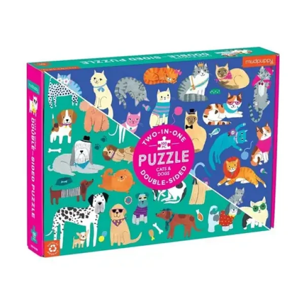 Mudpuppy Obojstranné puzzle Psy a mačky