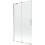 MEXEN/S - Velár dvojkrídlová posuvná vaňová zástena 100 x 150, transparent, nikel kartáčovaný 896-100-000-01-97