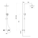 SAPHO - SOLARIS sprchový stĺp s termostatickou batériou, chróm/čierna mat WD139CB