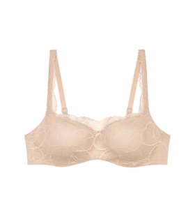Dámska podprsenka Body Make-Up Illusion Lace Balconette - BROWN - svetlohnedá 00NZ - TRIUMPH BROWN 85D
