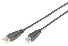 Digitus USB 2.0 kábel AB čierny / Kábel / 1,8 m / USB 2.0 (AK-300105-018-S)