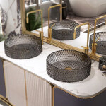 REA - Umývadlo na dosku Cristal Grey 39 nikl Ring REA-U8880