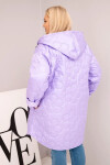 Dámska prešívaná bunda s kapucňou a HOPE svetlo fialová UNI