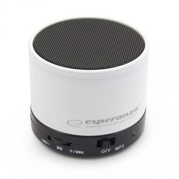 Esperanza EP115W RITMO biela / Bluetooth reproduktor / 3W / 5V / 300mAh / BT 2.1 + EDR / FM-rádio / Mini USB / microSD (EP115W - 5901299909195)