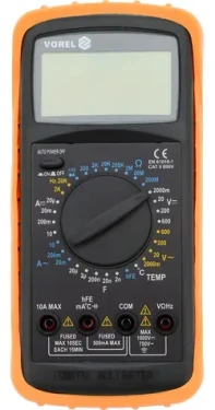 Vorel Multimeter digitálny / Multimeter / AC/ DC 600V / test diód a tranzistorov / LCD displej / silikónové puzdro (TO-81784)