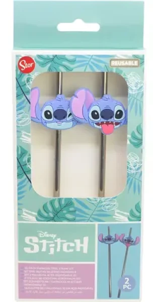 STOR Sada slamiek Stitch / Slamka / 2 ks / Nerezová oceľ / Bez BPA (31790)