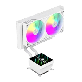 Gamemax GLACIER 240 LCD biela / Chladič CPU / AIO vodné chladenie / 240 mm radiátor / LCD displej (GLACIER 240 LCD WH)