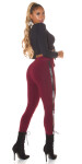 Sexy Highwaist Treggings with Glitter BORDEAUX S/M