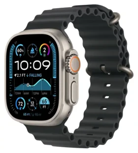 Apple Watch 49mm Black Ocean / Predĺženie oceánskeho remienka / prírodný Titan (MXTM3ZM/A)