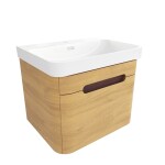 Kúpeľňová skrinka s umývadlom SAT Fusion 57,5x43x45 cm dub medový mat SATFUSION60DMU SATFUSION60DMU