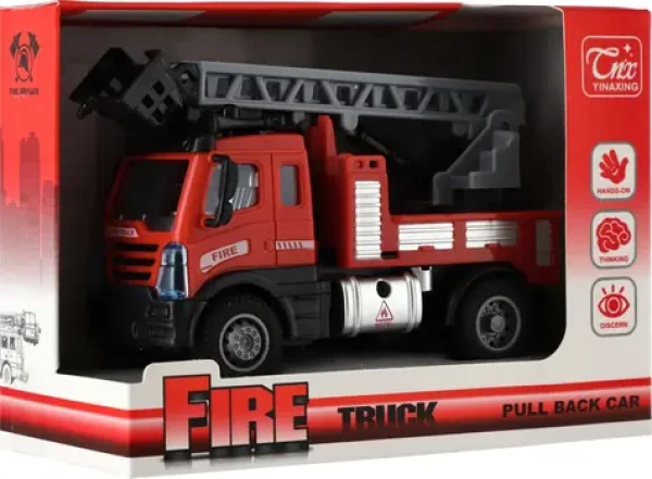 TEDDIES Hasičské auto s rebríkom na spätné natiahnutie /13 cm/ od 3 rokov