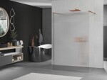 MEXEN/S - Kioto Sprchová zástena WALK-IN voľne stojaca 110 x 200, prúžky 8 mm, růžové zlato 800-110-002-60-09