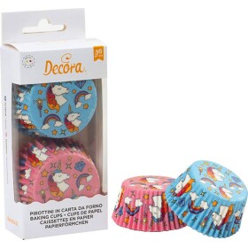 Košíčky na muffiny 36 ks, jednorožec modro-ružový - Decora - Decora