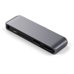 Satechi Hub Satechi USB-C (USB-C 60W, 4K HDMI, USB-A, czytnik kart micro/SD, jack port) (Čierno-sivá)