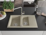 MEXEN/S MEXEN/S - Gaspar granitový drez 1.5 s odkvapkávačom vrátane batérie Flora, béžová 6507-69-670401-00