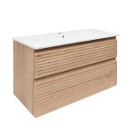 Kúpeľňová skrinka 2 zásuvková s umývadlom Naturel Savona 98x53x44, 8 cm dub Halifax mat SAVONA2100DH SAVONA2100DH