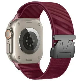 Beline Oblique červený / Opasok pre Apple Watch / 42/44/45/49mm / nylonový