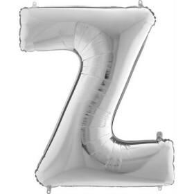 Nafukovací balónik písmeno Z strieborné 102 cm - Grabo
