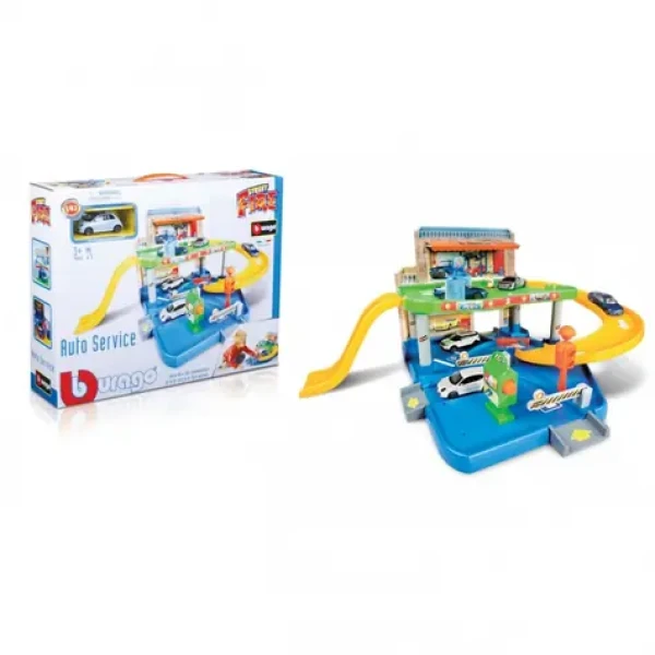 Bburago STREET FIRE Garáž s autoservisom + autíčko 1:43