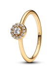 Pandora Elegantný pozlátený prsteň so zirkónmi Shine 163554C01 54 mm
