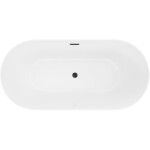 MEXEN/S - Luna Slim voľne stojaca vaňa 170 x 75, biela, sifón a prepad čierna 52041707500-70