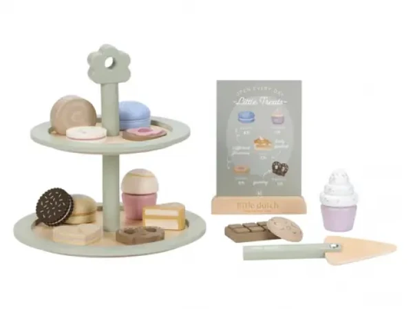 Little Dutch Stojan na pečivo s doplnkami drevený