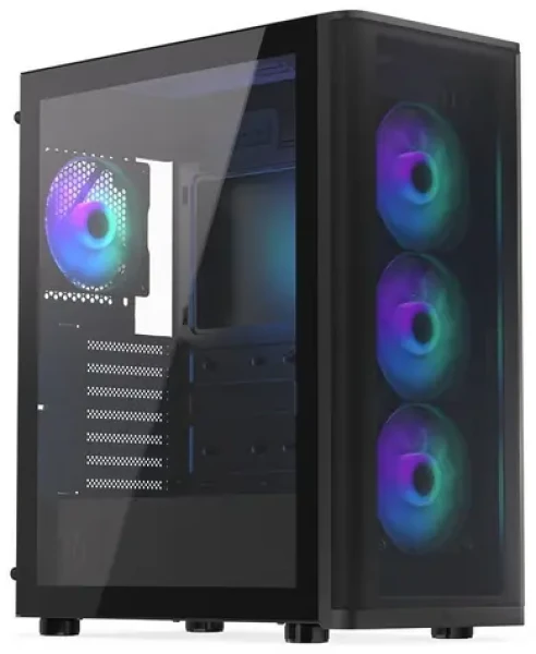 Endorfy skriňa Ventum 400 ARGB čierna / ATX / 4x120mm ARGB / 2xUSB 3.0 / USB-C / mesh panel / tvrdené sklo / bez zdroja (EY2A023)